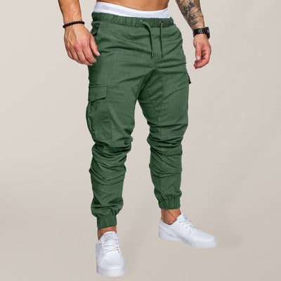 Men's Solid Color Casual Tether Elastic Sports Baggies Sweats