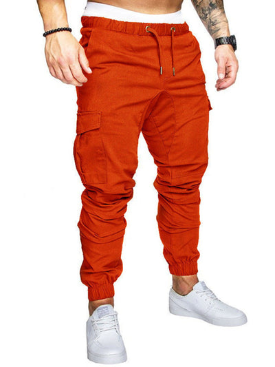 Men's Solid Color Casual Tether Elastic Sports Baggies Sweats