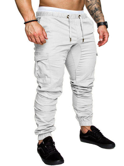 Men's Solid Color Casual Tether Elastic Sports Baggies Sweats