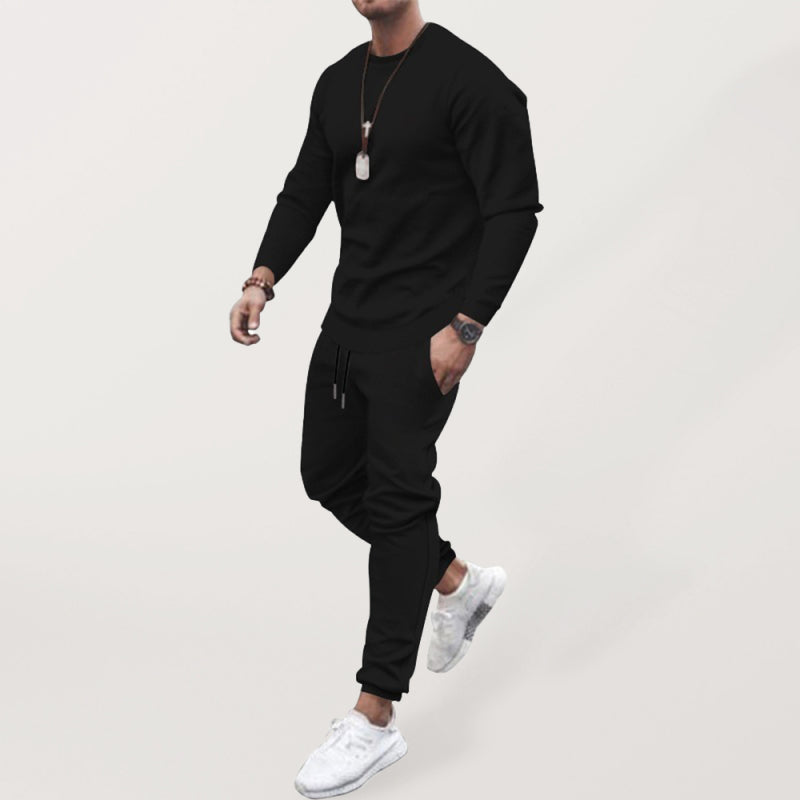 Men's Solid Color Sweatshirt And trousers two-piece suit