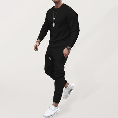 Men's Solid Color Sweatshirt And trousers two-piece suit