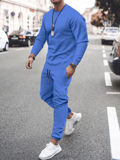 Men's Solid Color Sweatshirt And trousers two-piece suit
