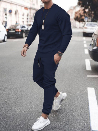 Men's Solid Color Sweatshirt And trousers two-piece suit