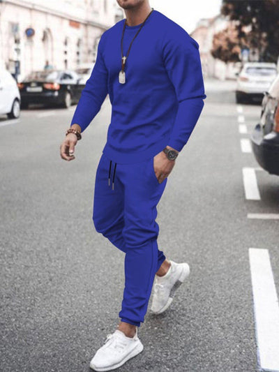 Men's Solid Color Sweatshirt And trousers two-piece suit