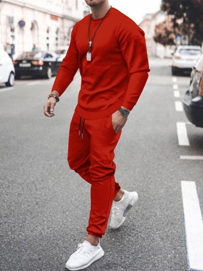Men's Solid Color Sweatshirt And trousers two-piece suit