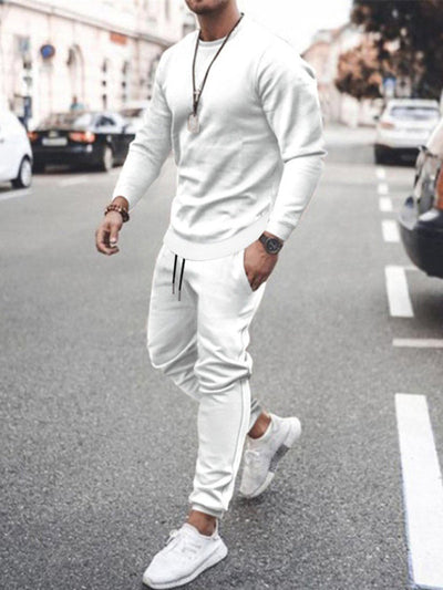 Men's Solid Color Sweatshirt And trousers two-piece suit