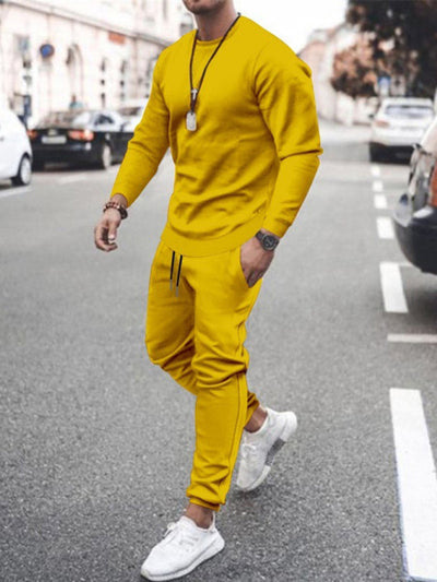 Men's Solid Color Sweatshirt And trousers two-piece suit