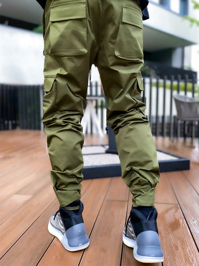 Men's loose straight multi-pocket cargo pants