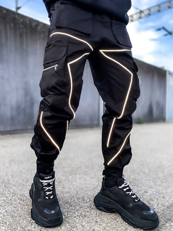 Men's loose straight multi-pocket cargo pants