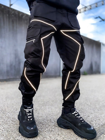 Men's loose straight multi-pocket cargo pants