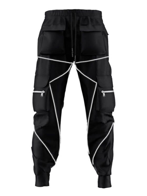 Men's loose straight multi-pocket cargo pants