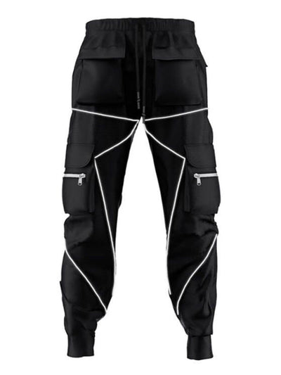 Men's loose straight multi-pocket cargo pants