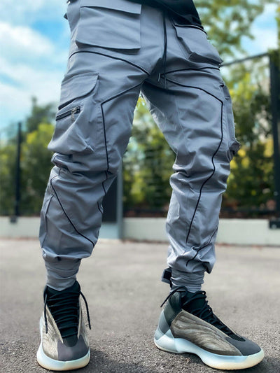 Men's loose straight multi-pocket cargo pants