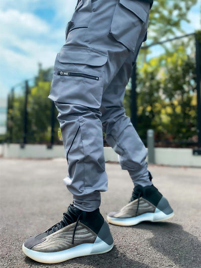 Men's loose straight multi-pocket cargo pants