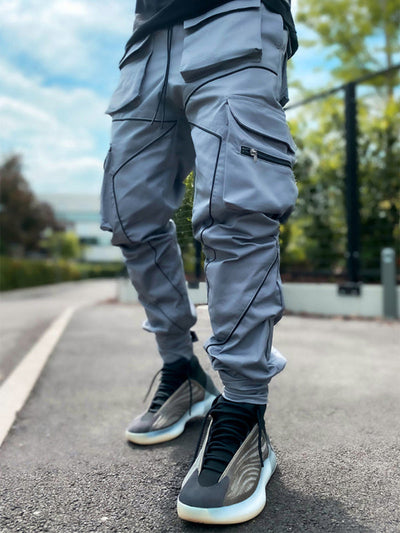 Men's loose straight multi-pocket cargo pants