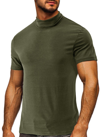 Men's turtleneck short-sleeved t-shirt