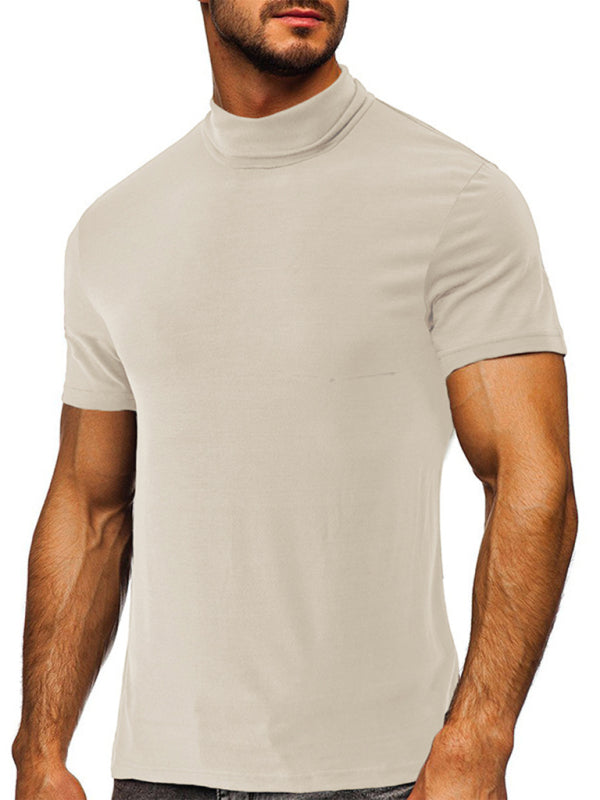 Men's turtleneck short-sleeved t-shirt