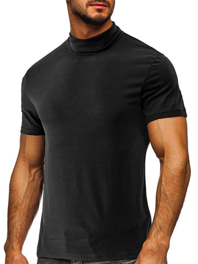 Men's turtleneck short-sleeved t-shirt