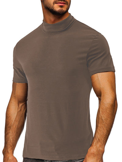 Men's turtleneck short-sleeved t-shirt