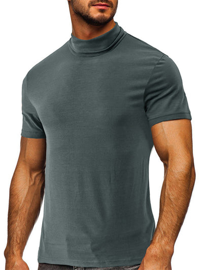 Men's turtleneck short-sleeved t-shirt