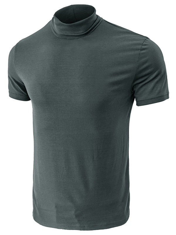 Men's turtleneck short-sleeved t-shirt
