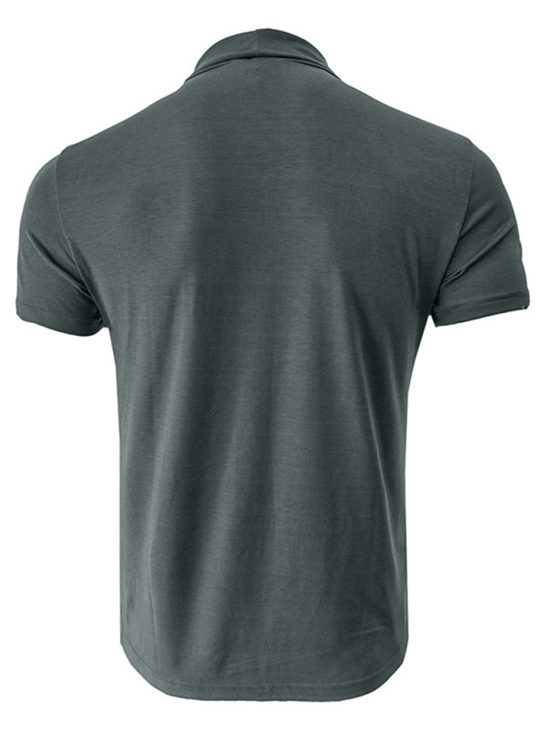 Men's turtleneck short-sleeved t-shirt