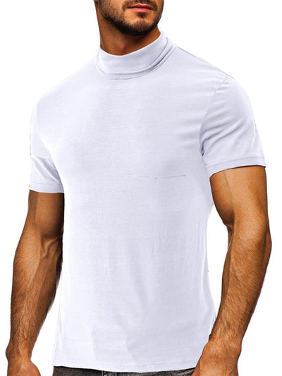 Men's turtleneck short-sleeved t-shirt