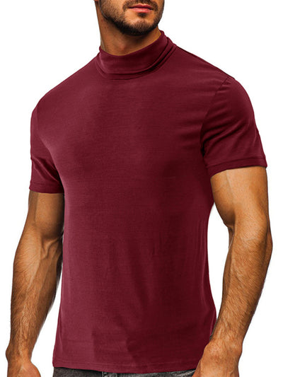 Men's turtleneck short-sleeved t-shirt