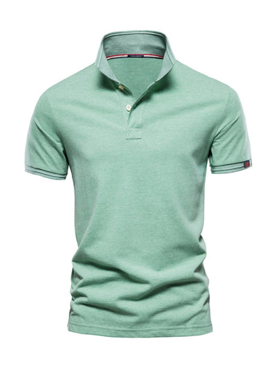 Men's solid color lapel POLO shirt