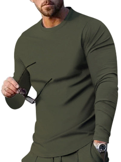 Men's Two-piece Set Round Neck Long Sleeve T-Shirt Set