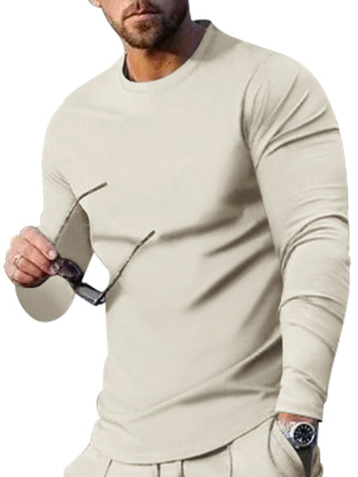 Men's Two-piece Set Round Neck Long Sleeve T-Shirt Set
