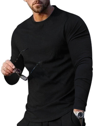 Men's Two-piece Set Round Neck Long Sleeve T-Shirt Set