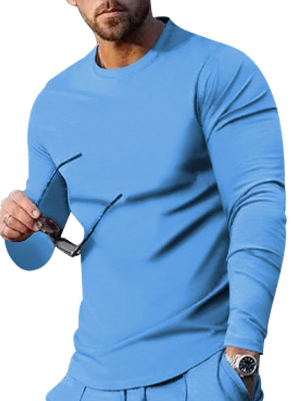 Men's Two-piece Set Round Neck Long Sleeve T-Shirt Set
