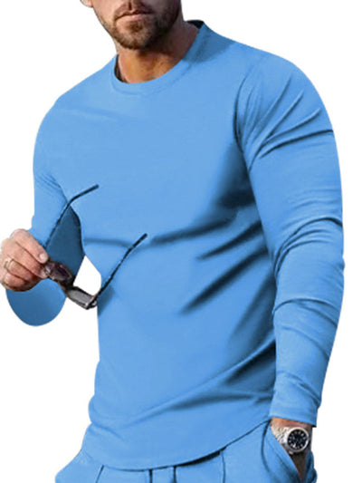 Men's Two-piece Set Round Neck Long Sleeve T-Shirt Set