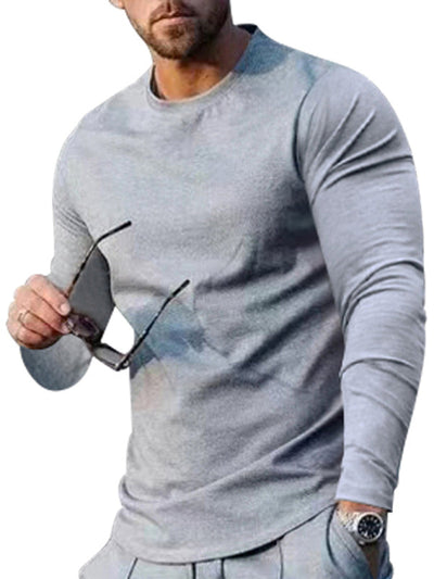 Men's Two-piece Set Round Neck Long Sleeve T-Shirt Set