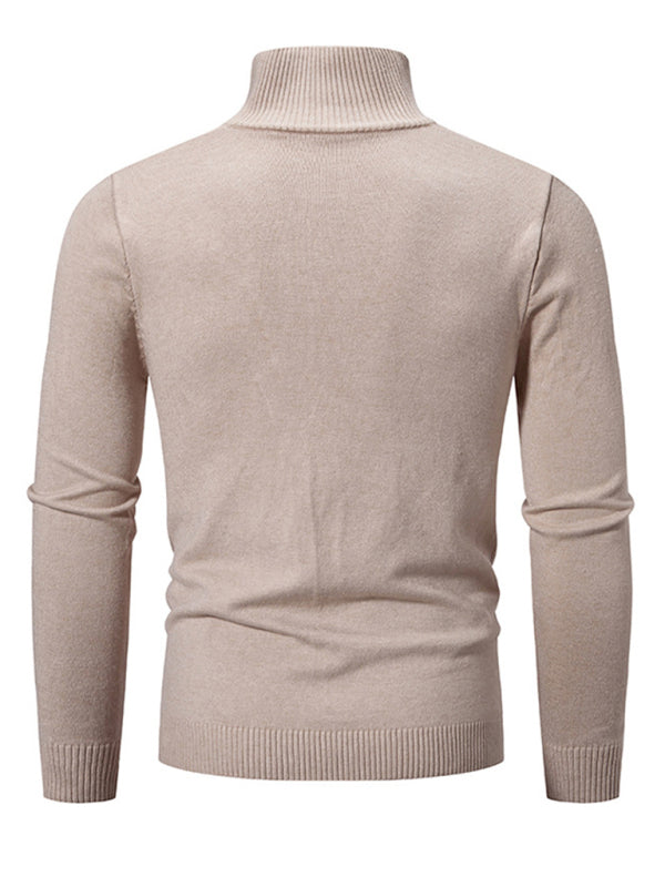 Men's casual sweater half zipper pullover stand collar sweater