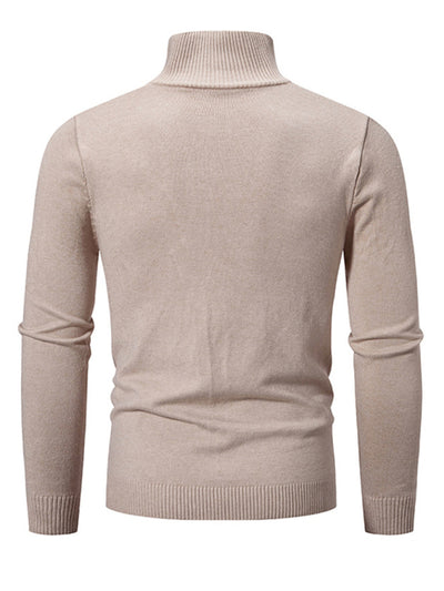 Men's casual sweater half zipper pullover stand collar sweater