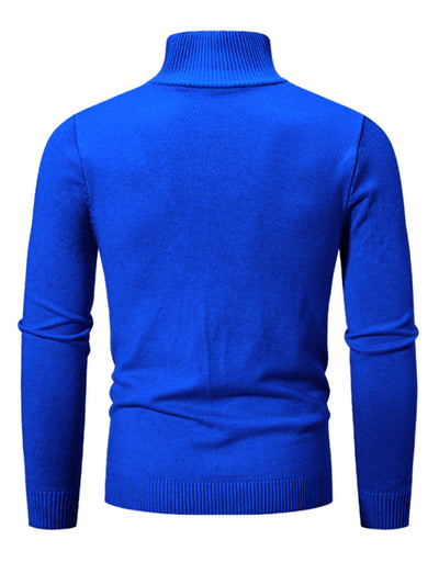 Men's casual sweater half zipper pullover stand collar sweater