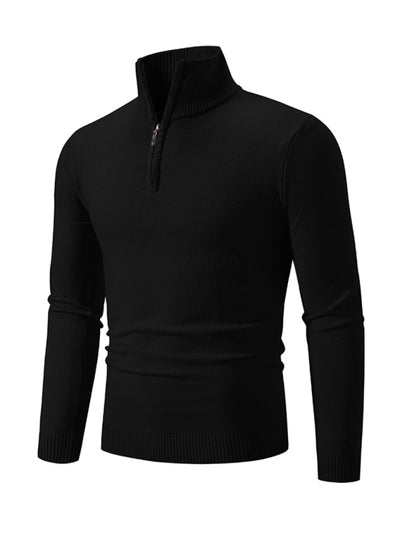 Men's casual sweater half zipper pullover stand collar sweater