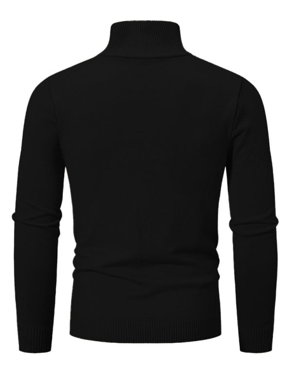 Men's casual sweater half zipper pullover stand collar sweater