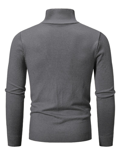 Men's casual sweater half zipper pullover stand collar sweater