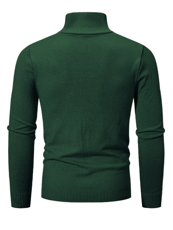 Men's casual sweater half zipper pullover stand collar sweater