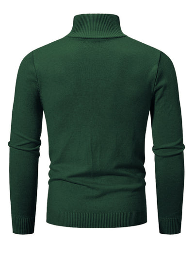 Men's casual sweater half zipper pullover stand collar sweater