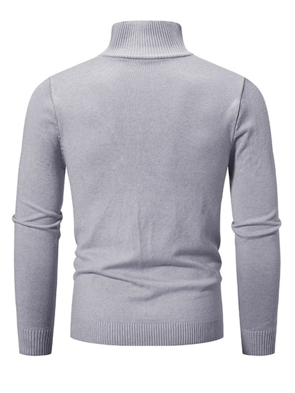 Men's casual sweater half zipper pullover stand collar sweater