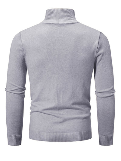 Men's casual sweater half zipper pullover stand collar sweater