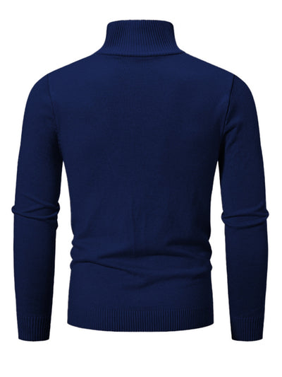 Men's casual sweater half zipper pullover stand collar sweater