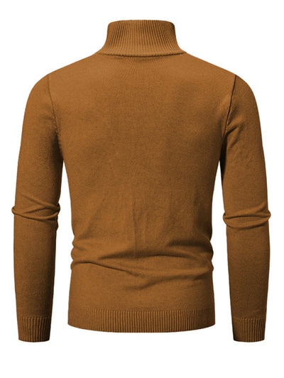 Men's casual sweater half zipper pullover stand collar sweater