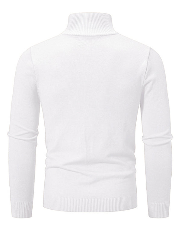 Men's casual sweater half zipper pullover stand collar sweater