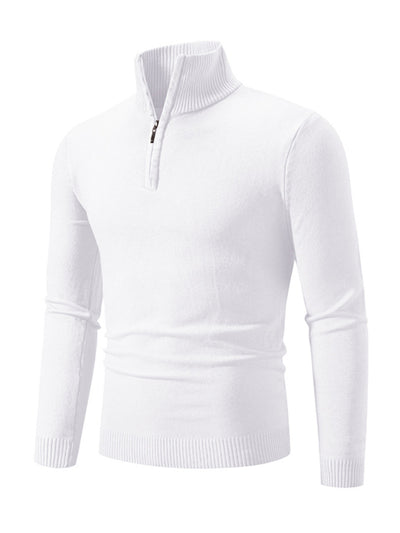 Men's casual sweater half zipper pullover stand collar sweater