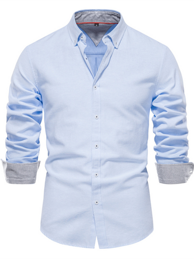 Men's casual versatile solid color long-sleeved Shirt